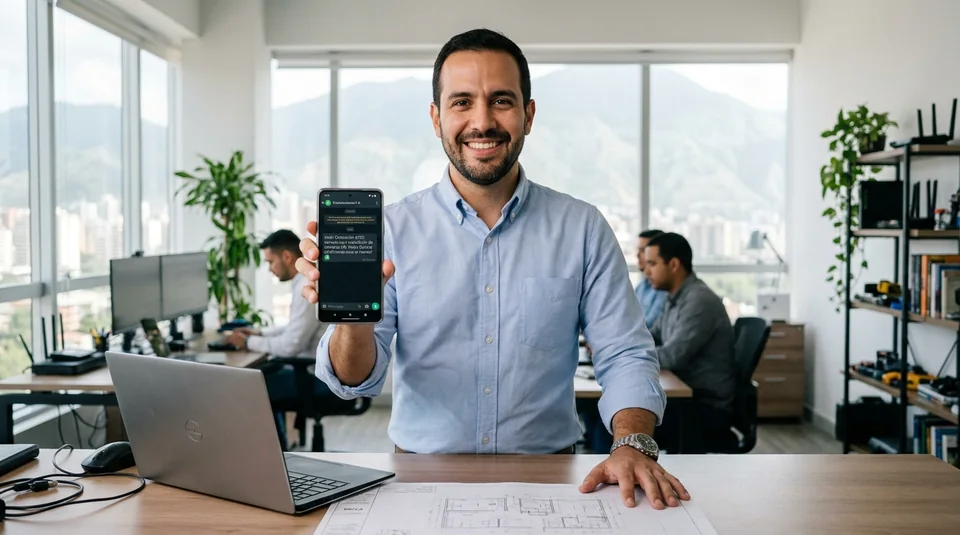 Cotización de servicios técnicos y presupuestos por WhatsApp en oficina de ingeniería Freitech
